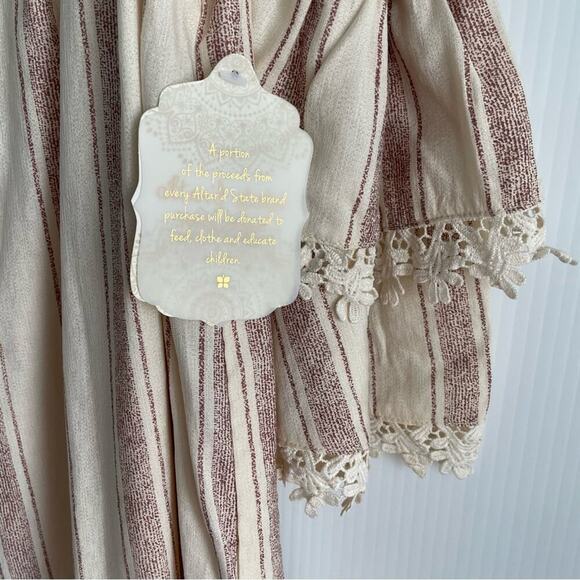 🆕 Altar’d State off the shoulder boho long sleeve dress striped size small NWT - Picture 2 of 11